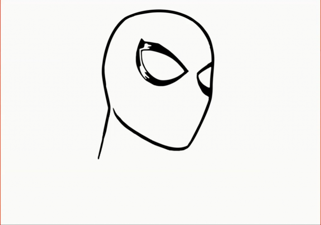 1024x718 Spiderman Face Drawing Step