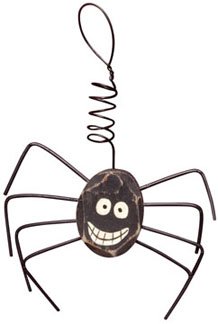 218x324 Happy Spider Wooden Ornament Curly Wire Hanger Country
