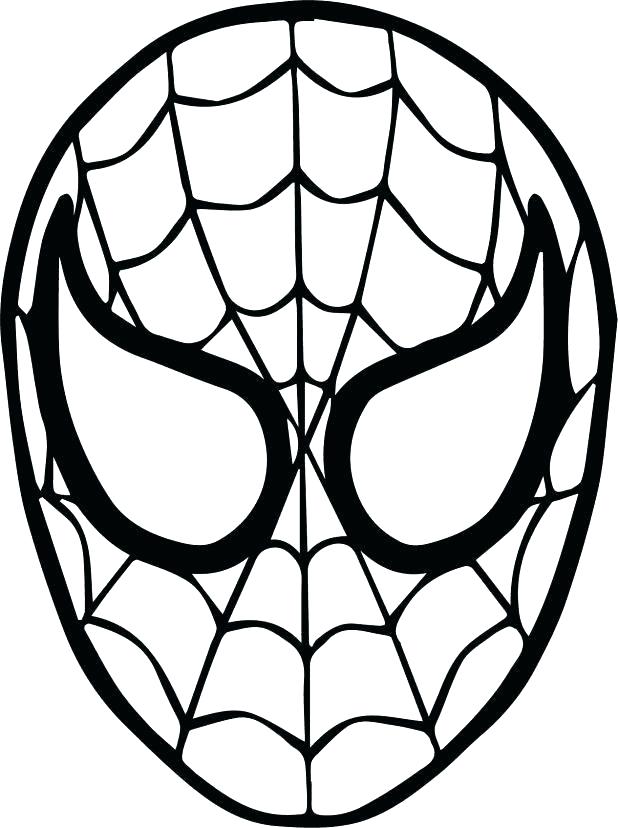 618x828 Spider Face Drawing At Free For Personal Spiderman Template Paint