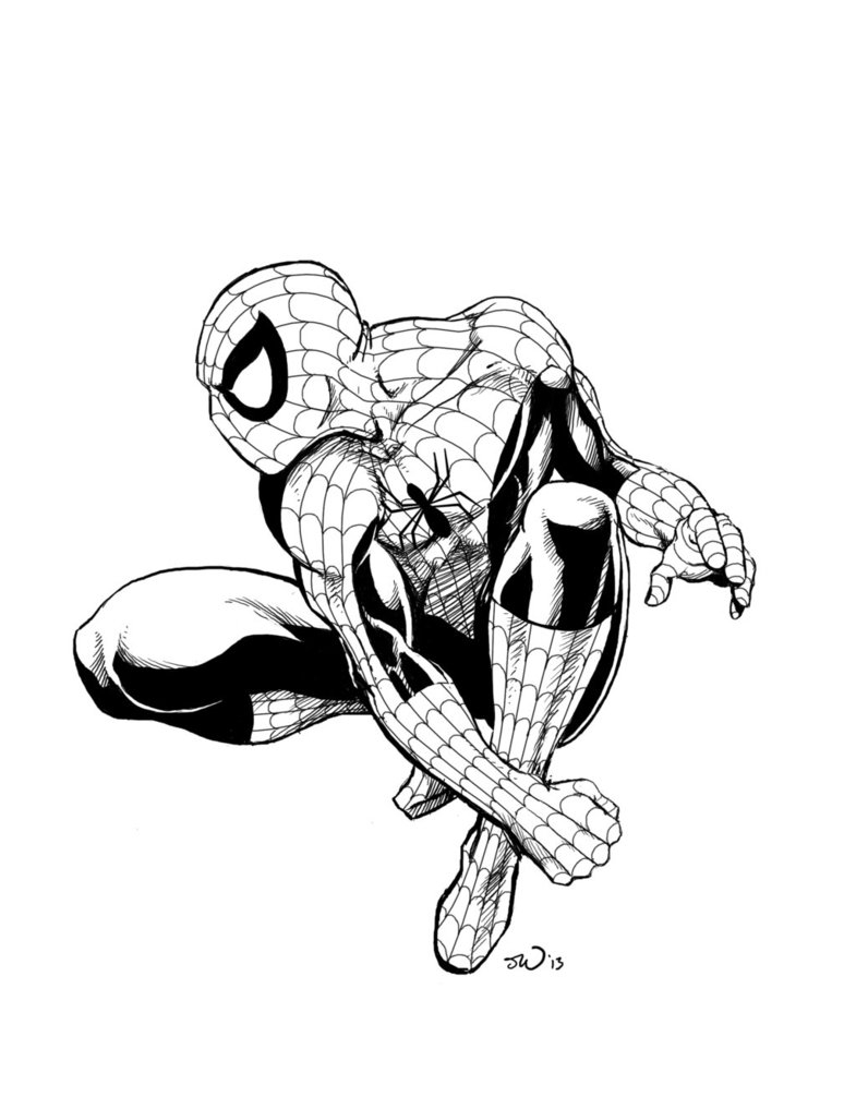 Spider Man Ink Drawing