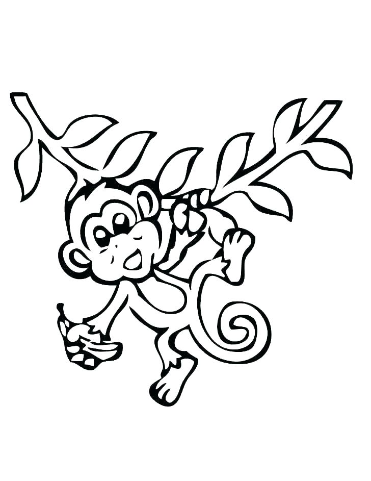 728x943 Monkeys Coloring Pages