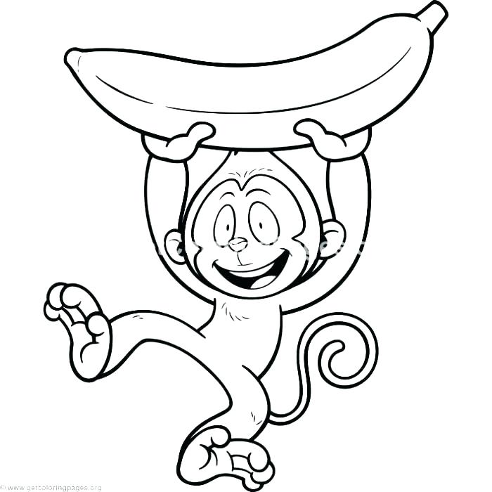 700x700 Coloring Pages Monkey Banana Coloring