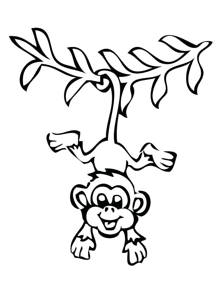 750x1000 Coloring Pages Of A Monkey Free Baby Monkey Coloring Pages Monkey