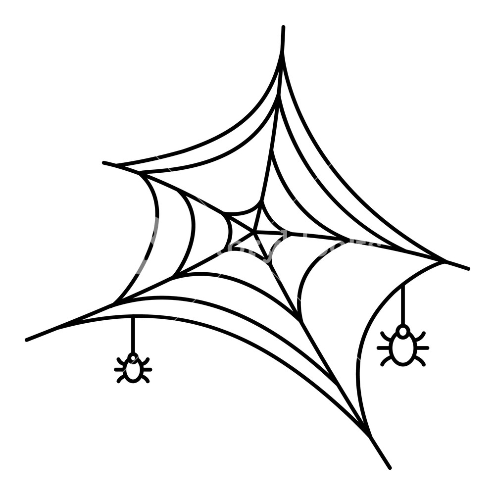 1000x1000 Small Spider On Web Icon Outline Small Spider On Web Vector Icon