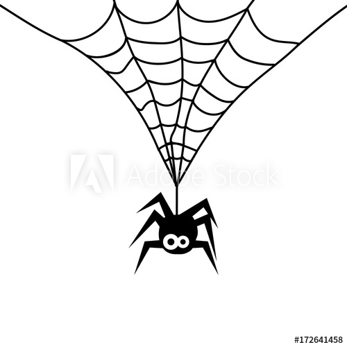 500x500 Cute Spider On Web White Background Background Of Spider On Web