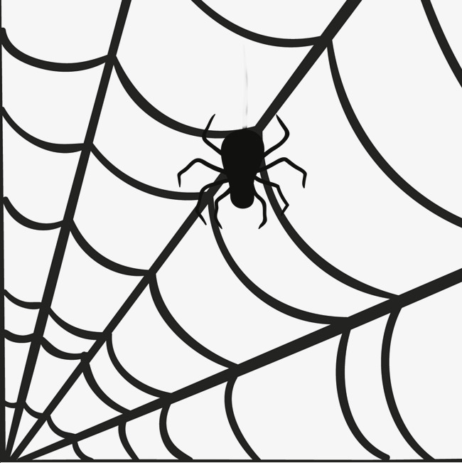 650x651 Black Cartoon Spider Web Element Image