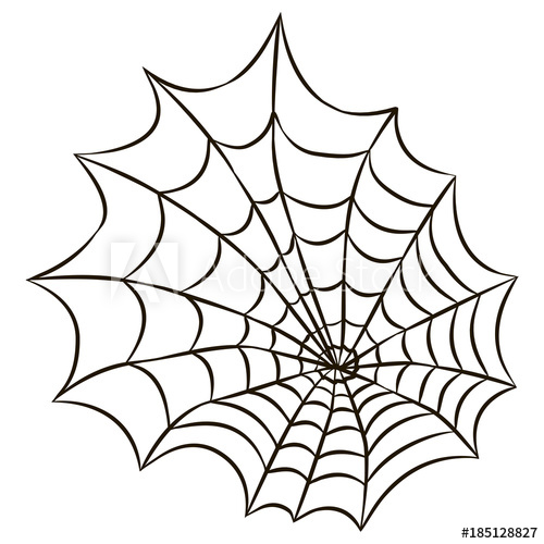 500x500 Halloween Black Spider Web Isolated On White Background Stock