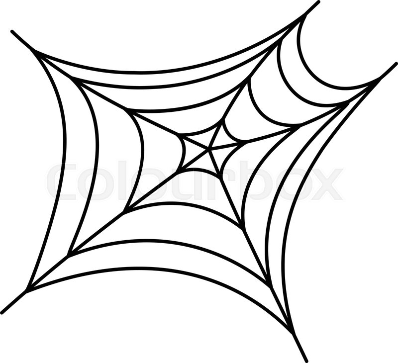 800x730 Scary Spider Web Icon Outline Scary Stock Vector Colourbox