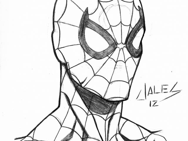 640x480 Spider Man Clipart Line Drawing