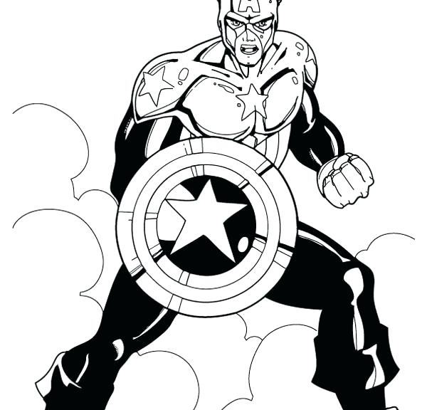 600x576 Captain America Coloring Pages