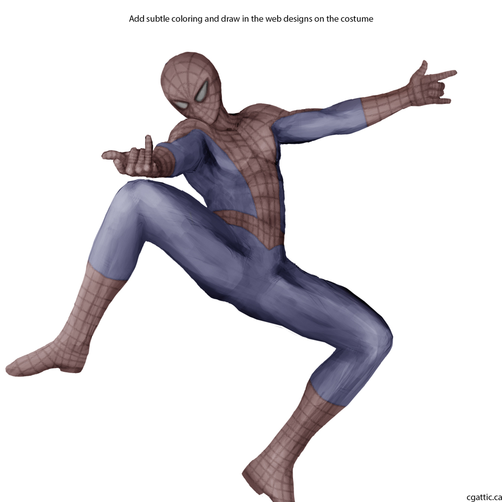 1000x1000 Comic Spiderman Drawing In Steps With Photoshop