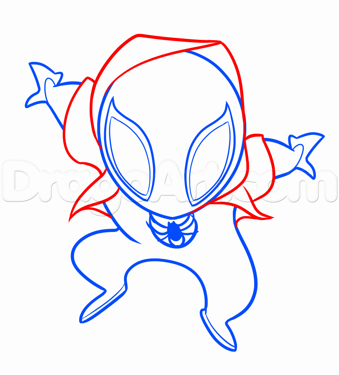 1130x1251 How To Draw A Chibi Spiderman From Into The Spider Verse, Step