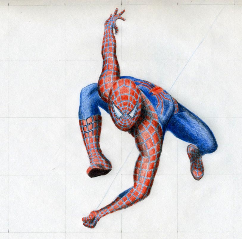 813x804 Draw Spiderman In Action