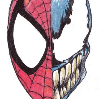 336x336 Spiderman Drawing Face Of And Painting Very Easy Spider Man