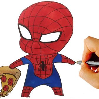 336x336 Spiderman Drawing With Colour Spider Man Easy And Painting