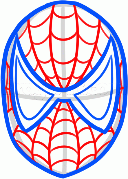 442x618 How To Draw Spider Man For Kids, Step