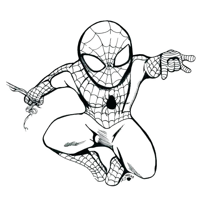 800x772 Spiderman Drawing And Coloring Games Pages For Kids Free