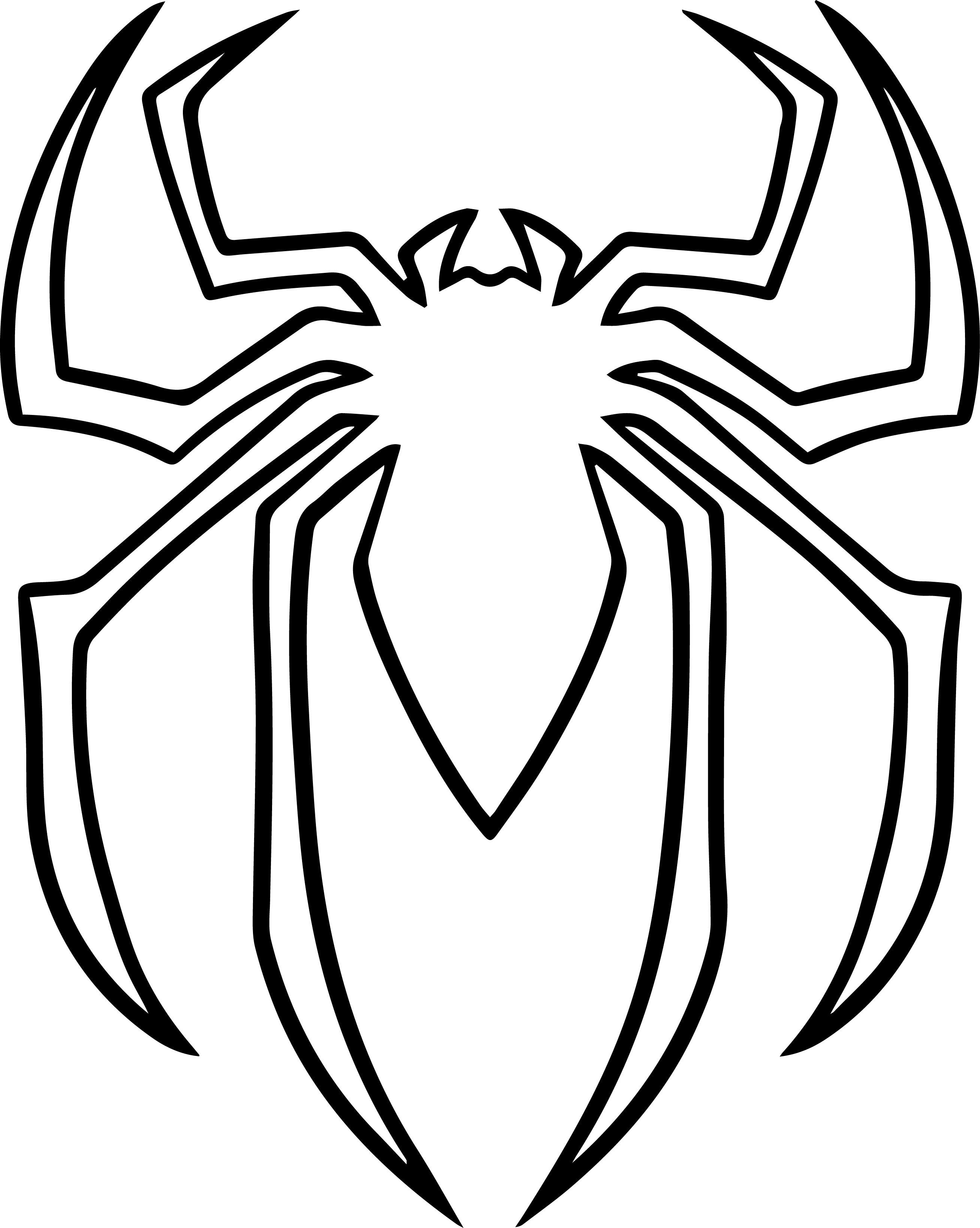 2615x3276 How To Draw Spiderman Logo Coloring Pages Image