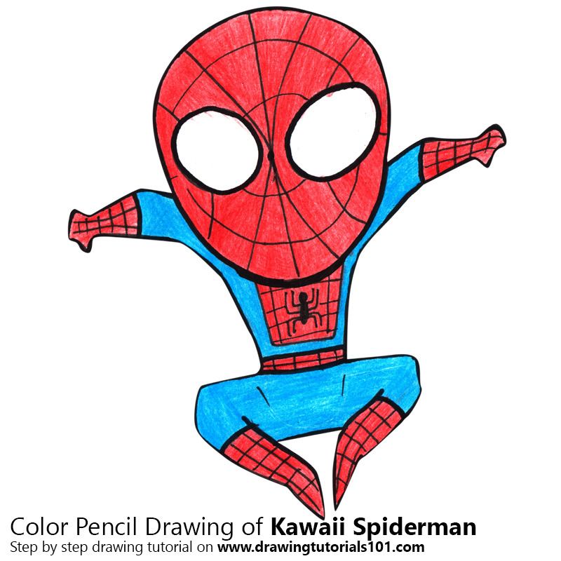 800x800 Kawaii Spiderman Drawing Tutorials