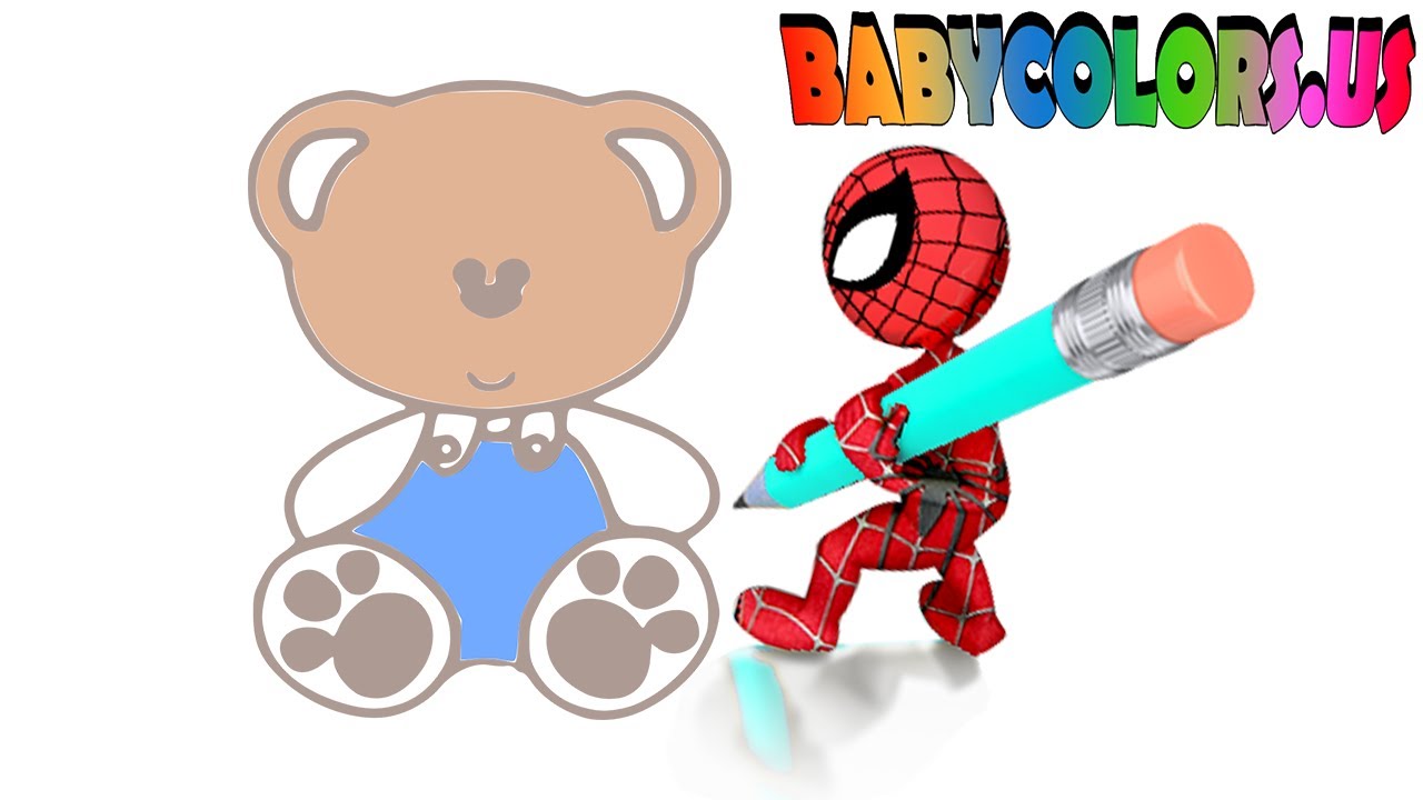 1280x720 Cute Simple Teddy Bear Drawing With Spider Man Pencil