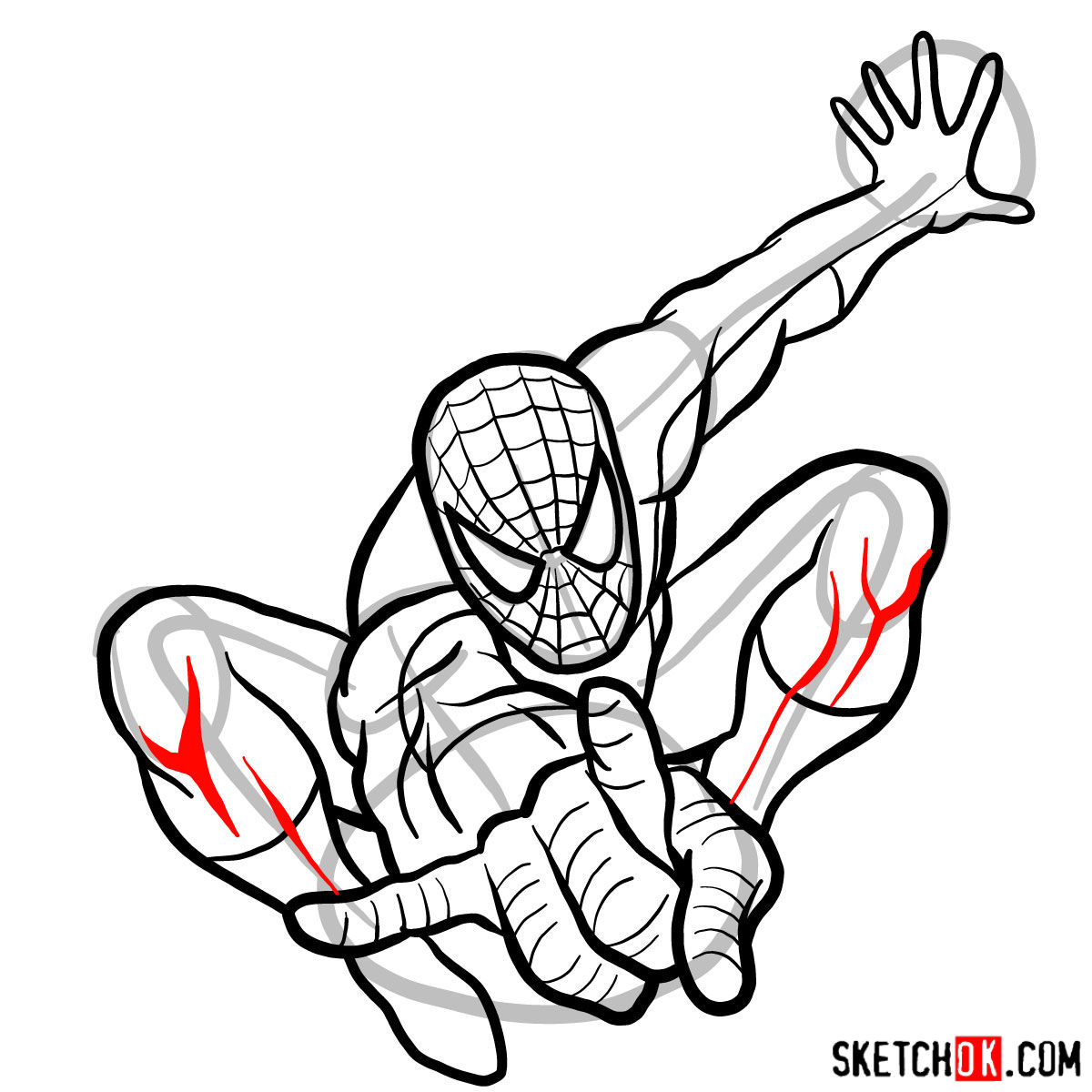 1200x1200 How To Draw Spider Man In Jump