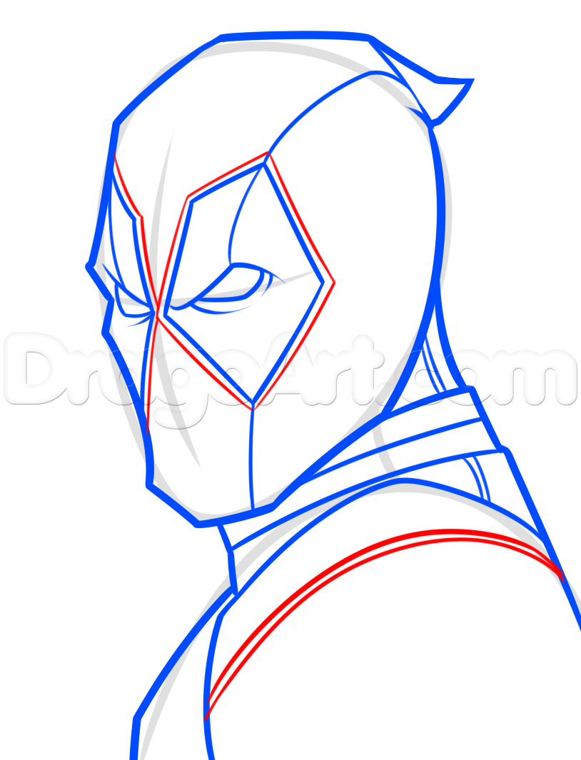 814x1065 Drawing Deadpool Easy Step Ryan Marvel Drawings, Drawings