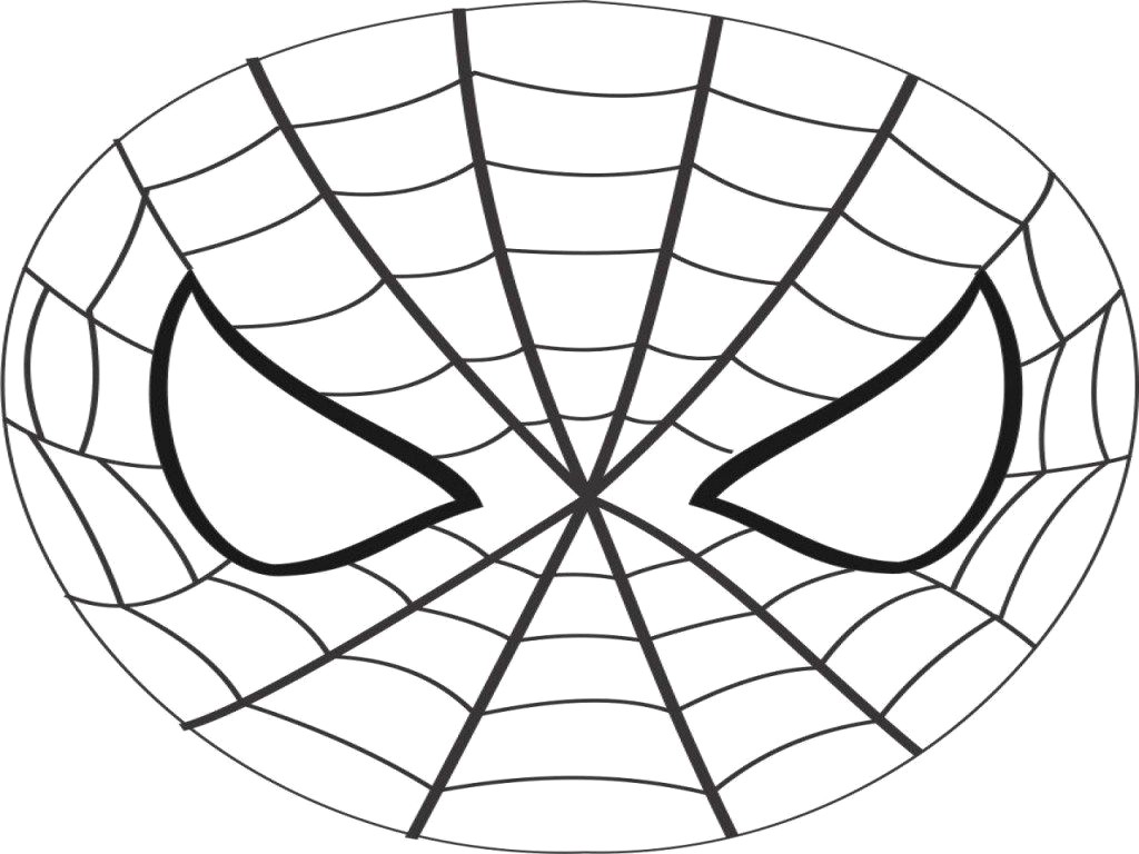1024x768 Spiderman Face Drawing Mask Coloring Page