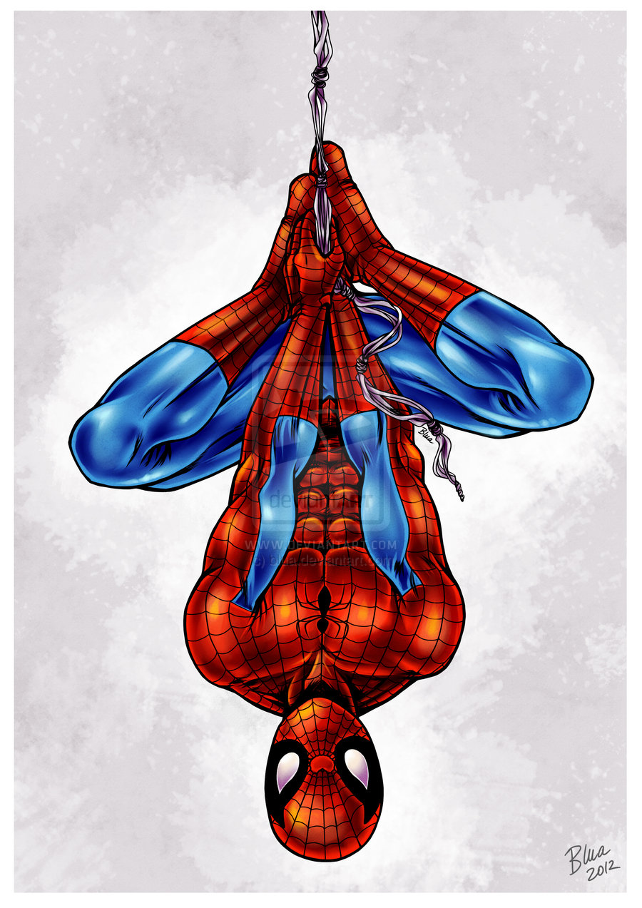 900x1273 Spiderman Cartoon Drawing Upside Down