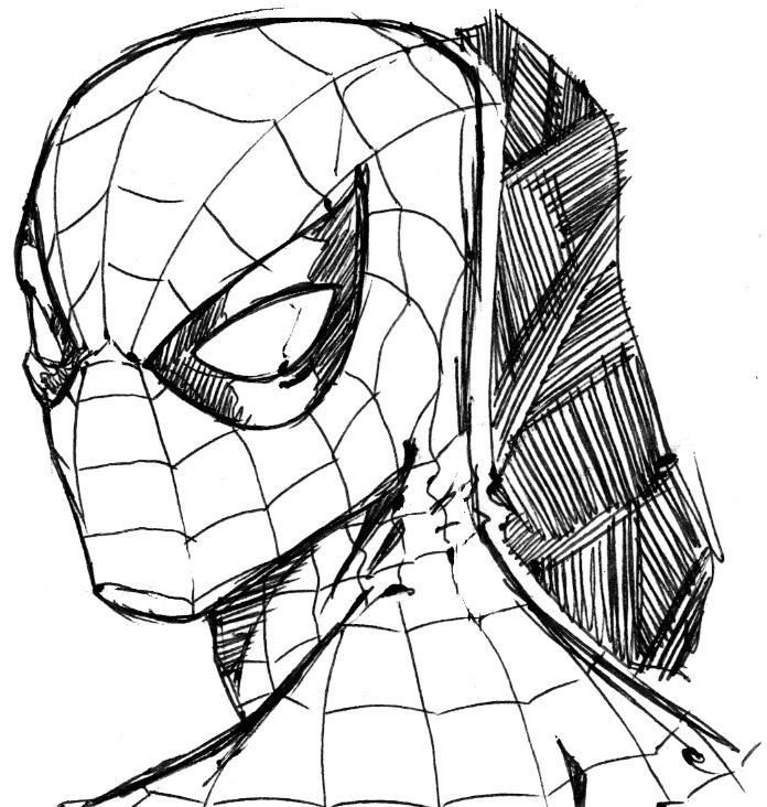 Spiderman Head Drawing | Free download on ClipArtMag
