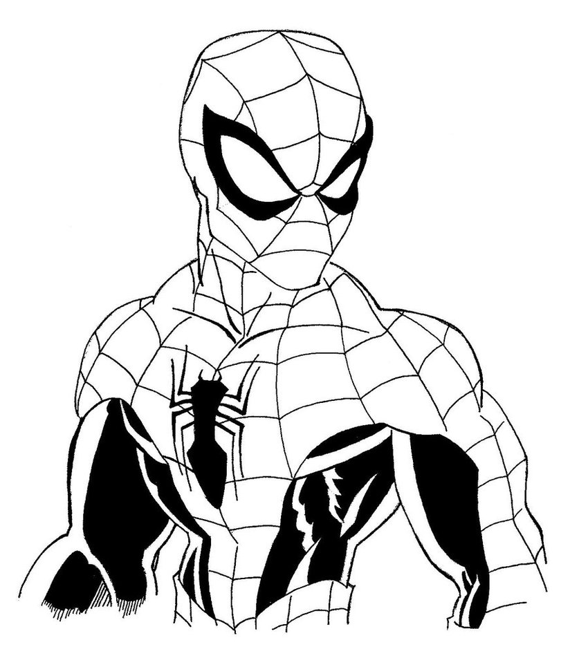 Spiderman Line Drawing