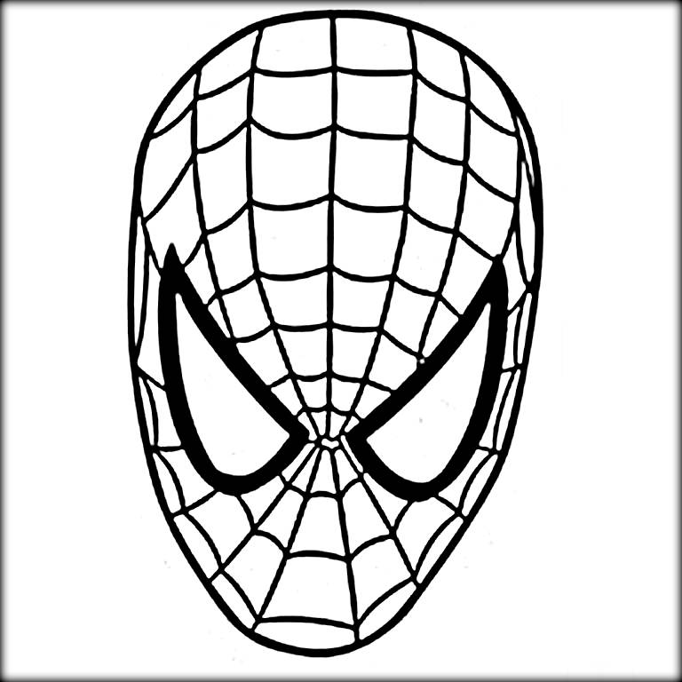 768x768 Spiderman Mask Drawing