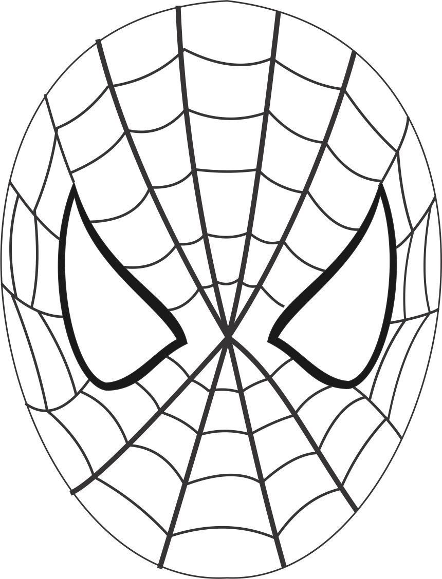 860x1128 Spiderman Mask Printable Coloring