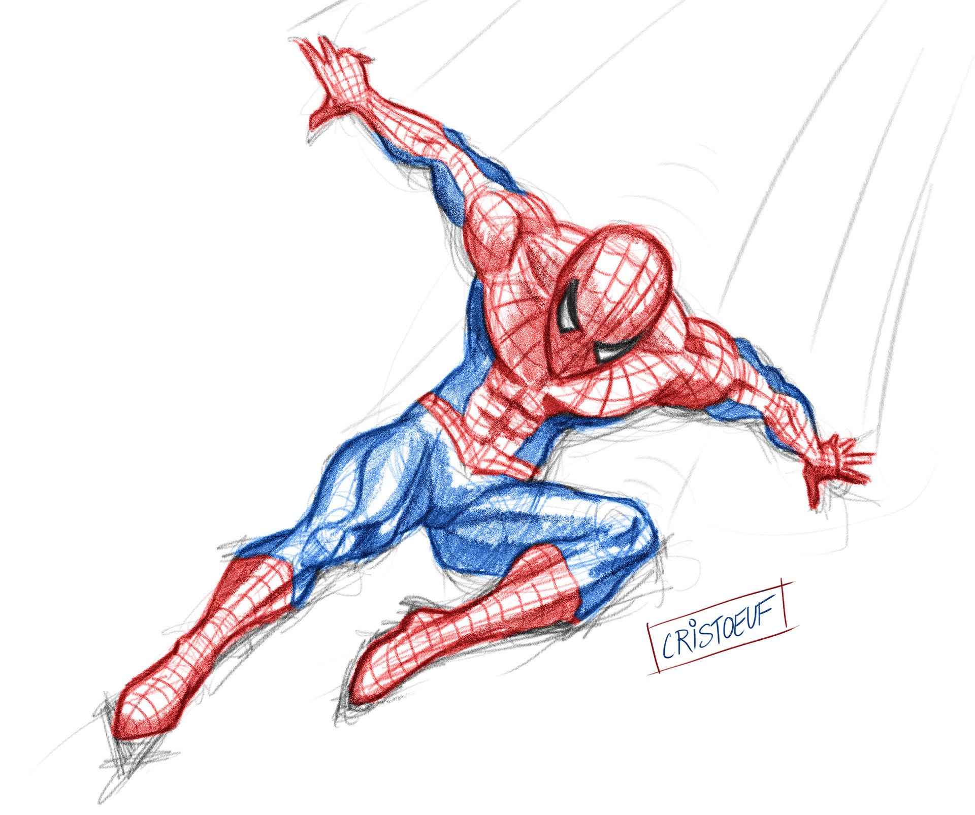 Spiderman Pencil Drawing Free download on ClipArtMag
