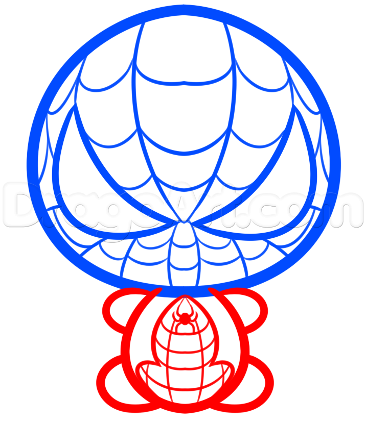 716x831 Draw Kawaii Spiderman, Step