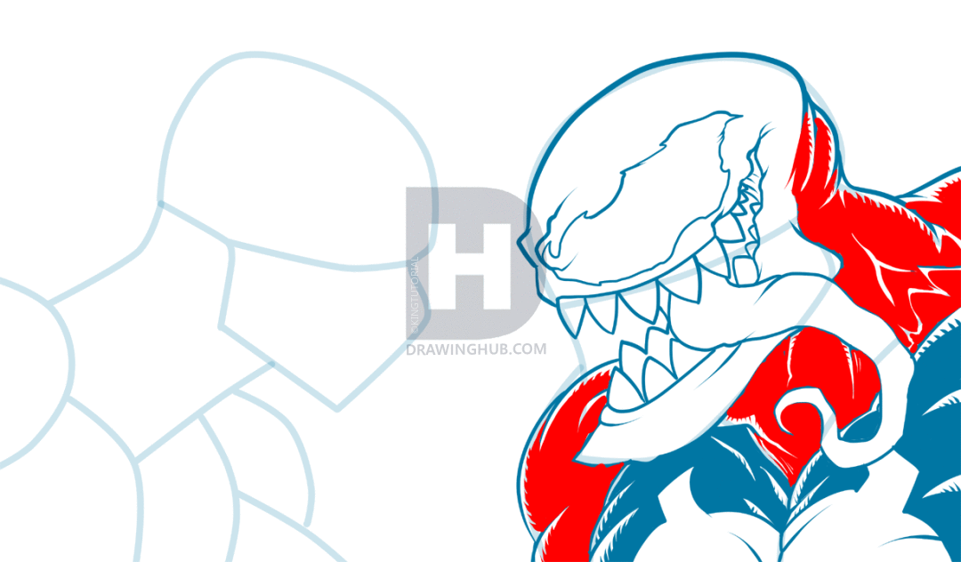 1080x632 How To Draw Spider Man Vs Venom, Step