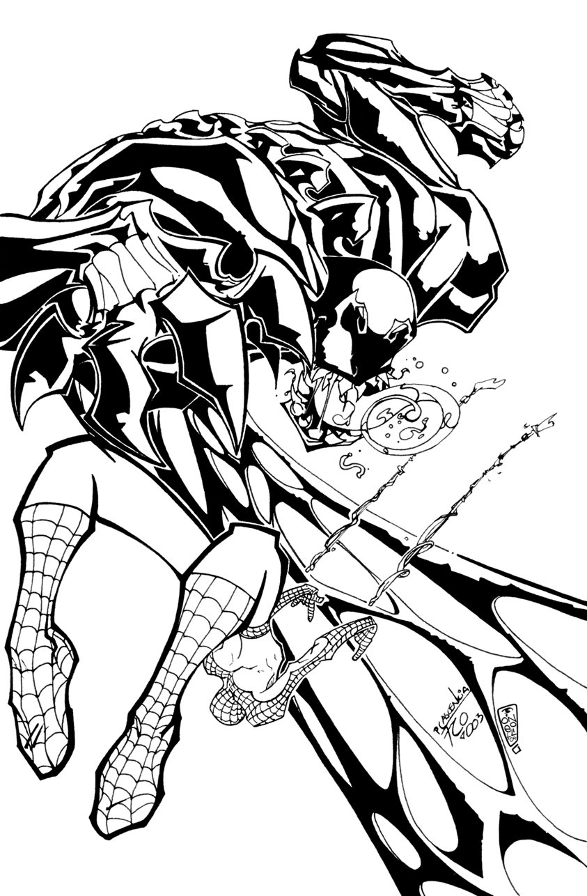 843x1286 Venom Vs Spiderman Drawing
