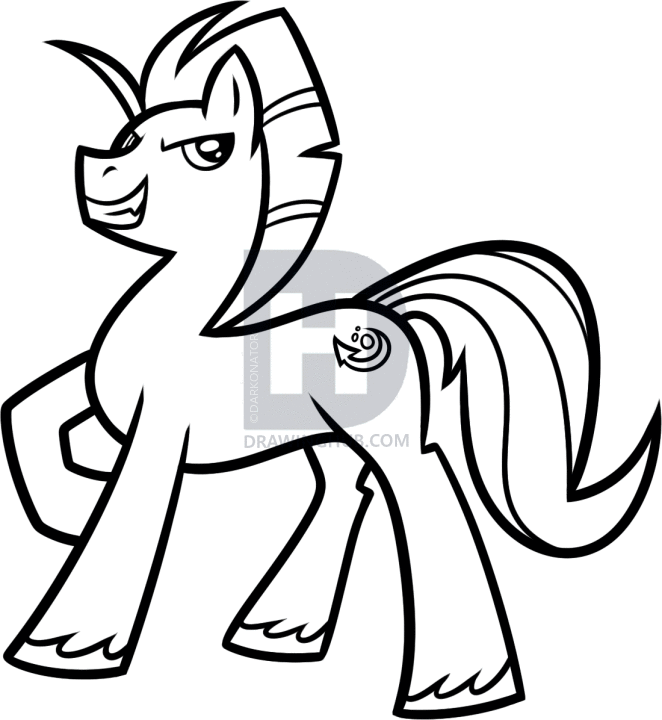 662x720 How To Draw Spike As A Pony, Step