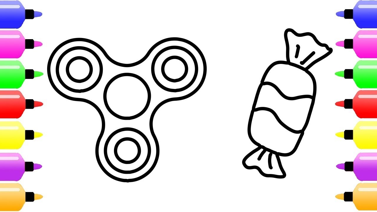 1280x720 Spin Toy Coloring Pages Learn Colors For Kids With Drawing
