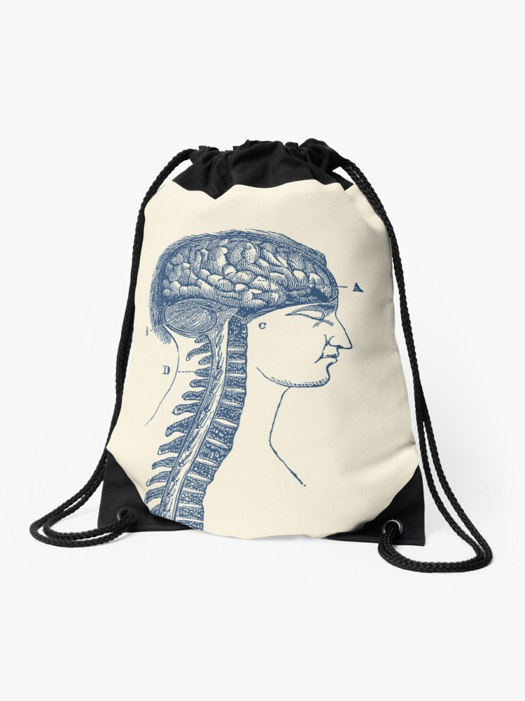 750x1000 Human Spinal Cord And Brain Diagram Drawstring Bag