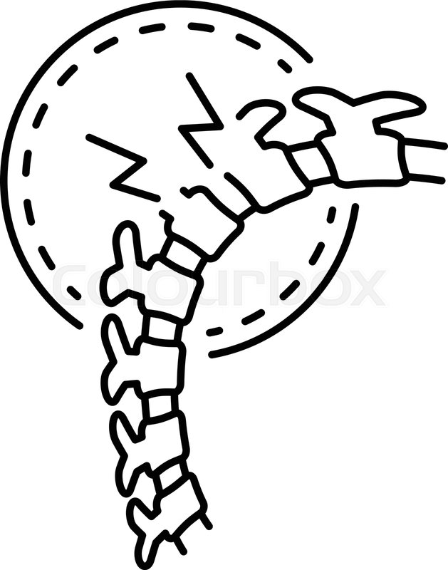 629x800 Cracked Spine Icon Outline Cracked Stock Vector Colourbox