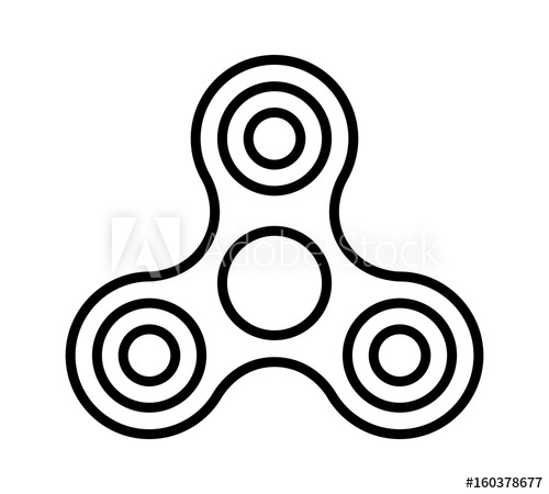 500x450 Fidget Spinner Toy For Stress Relief Line Art Vector Icon For Apps