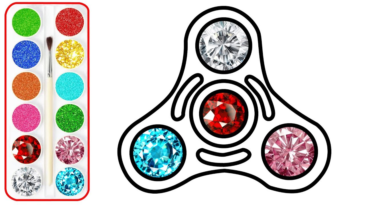 1280x720 Glitter Fidget Spinner Coloring Page