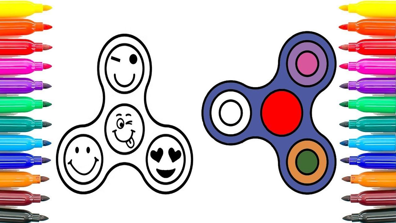 1280x720 How To Draw And Color Fidget Spinner Coloring Book For Kids How