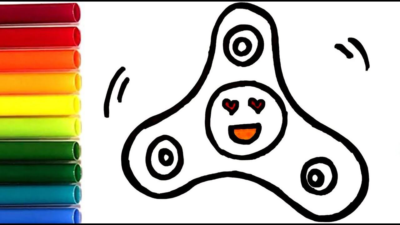 1280x720 How To Draw Spinner With Glitter Drawing And Coloring For Kids