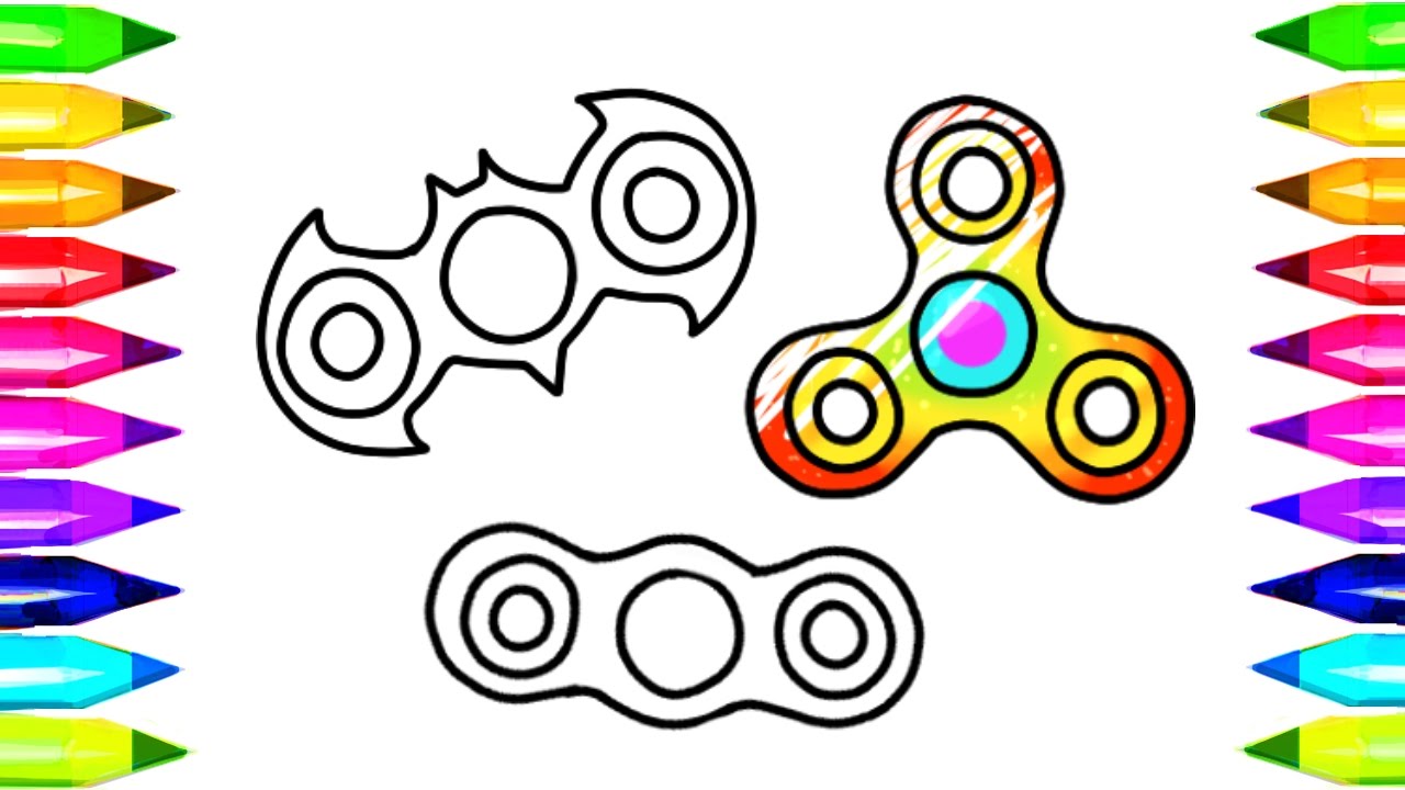 1280x720 Fidget Spinner Drawing And Coloring Pages, And How To Make Easy