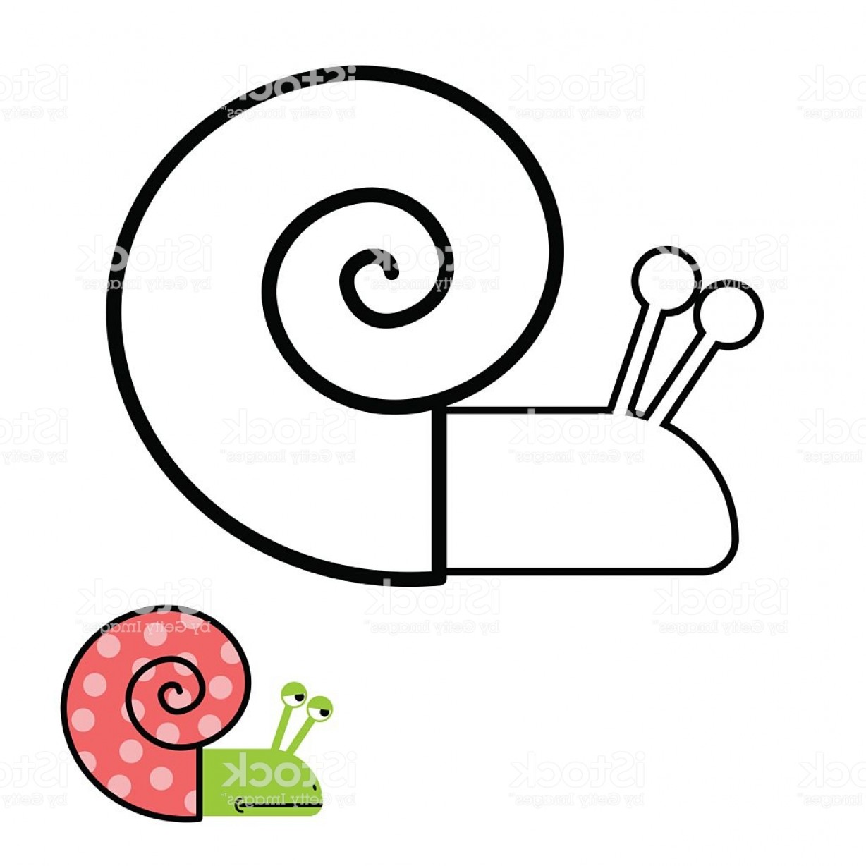 1228x1228 Snail Coloring Book Gastropoda Clam With Spiral Shell Vector I Gm