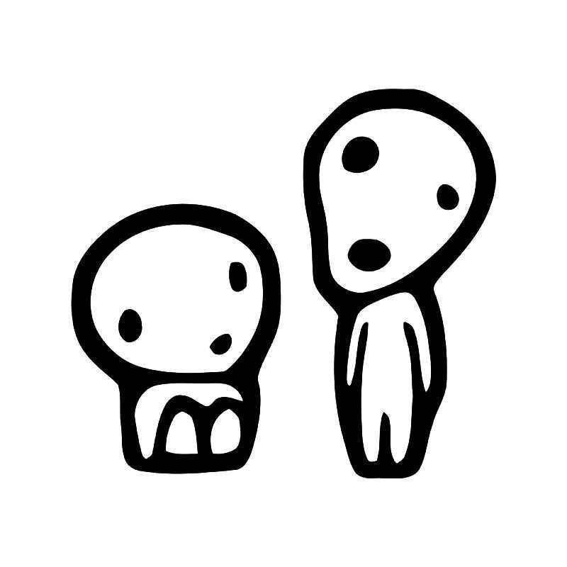 800x800 Monoke Kodama Tree Spirit Ghibli Vinyl Sticker