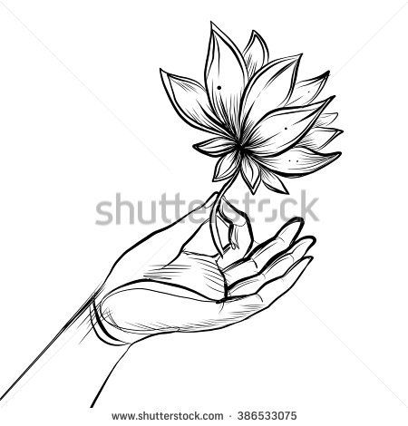 450x470 Lord Buddha's Hand Holding Lotus Flower Isolated Vector