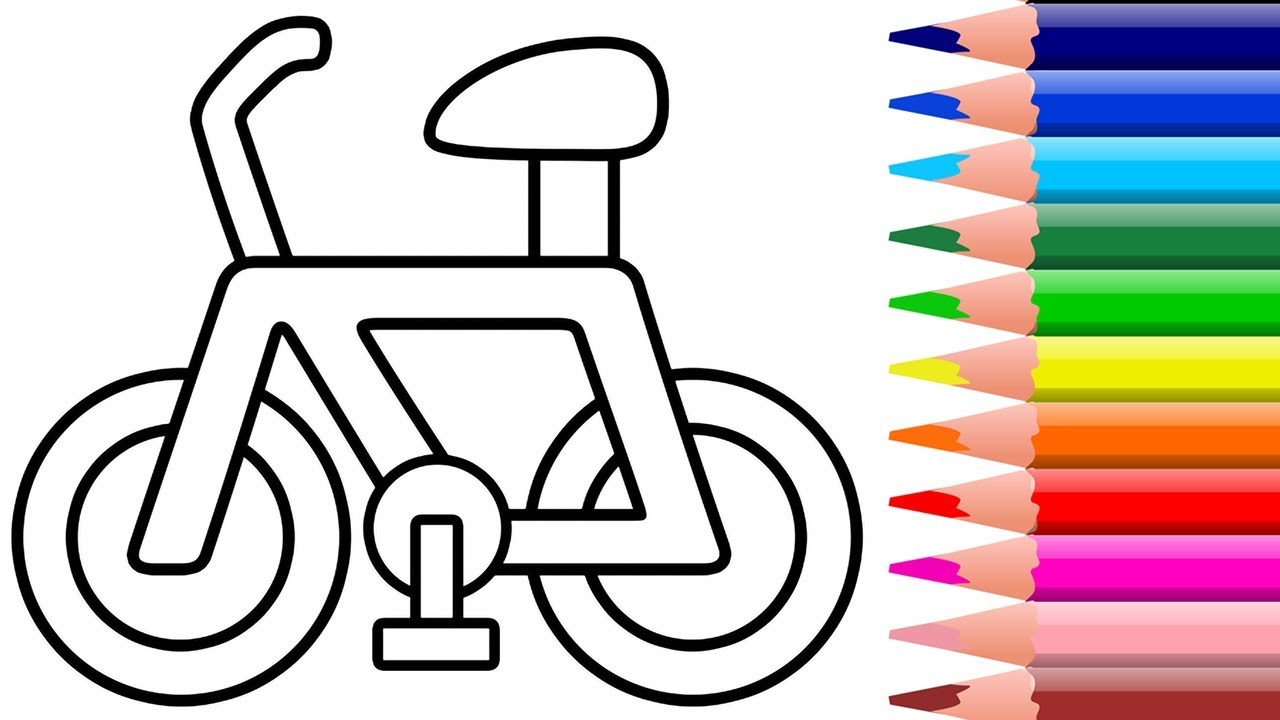 1280x720 How To Draw Bicyclecoloring Pagedrawing For Kidscolor Splash