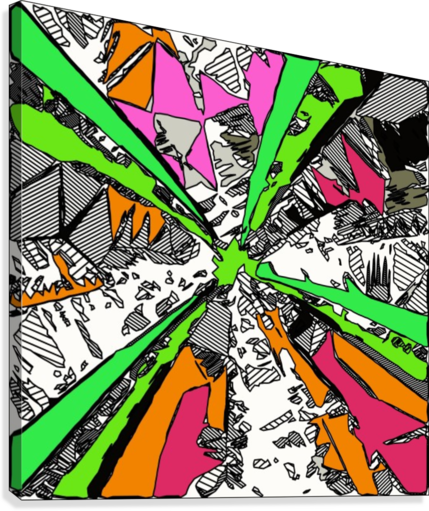 429x511 Geometric Splash Drawing And Painting Abstract Background In Green